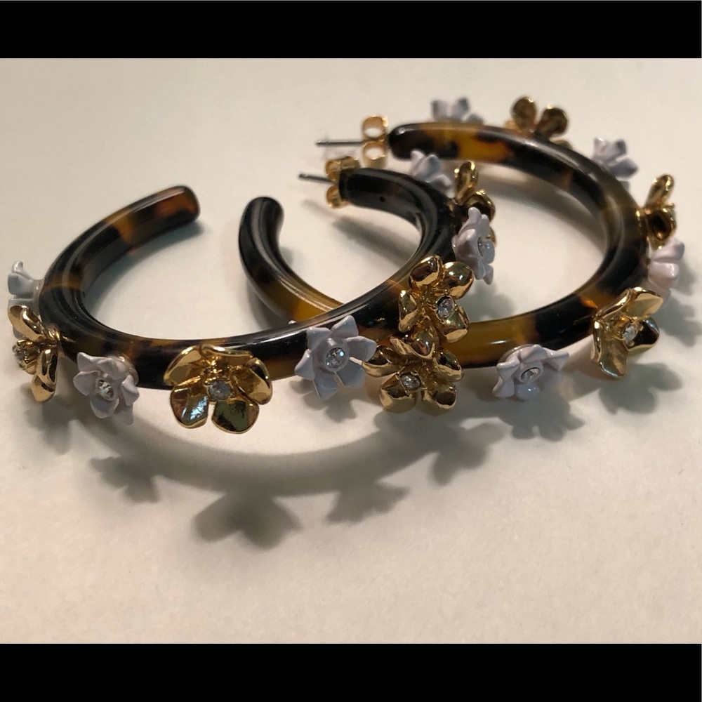 J.Crew floral hoop earrings